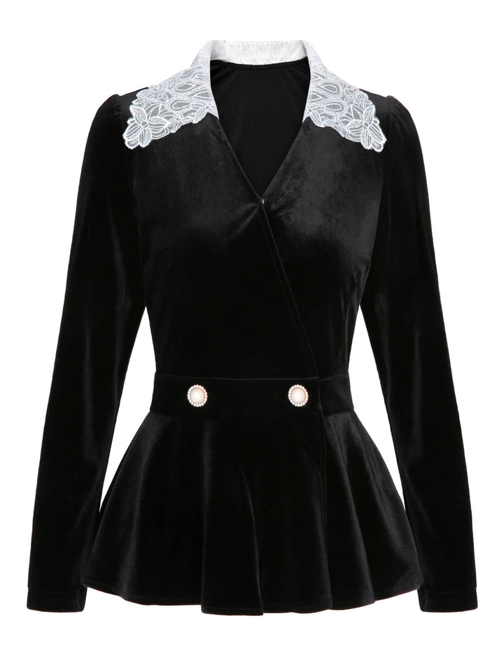 2PCS 1930s Solid Velvet Top &amp; Mermaid Skirt, vintage skirt, retro style - perfect for women who love vintage and retro fashion