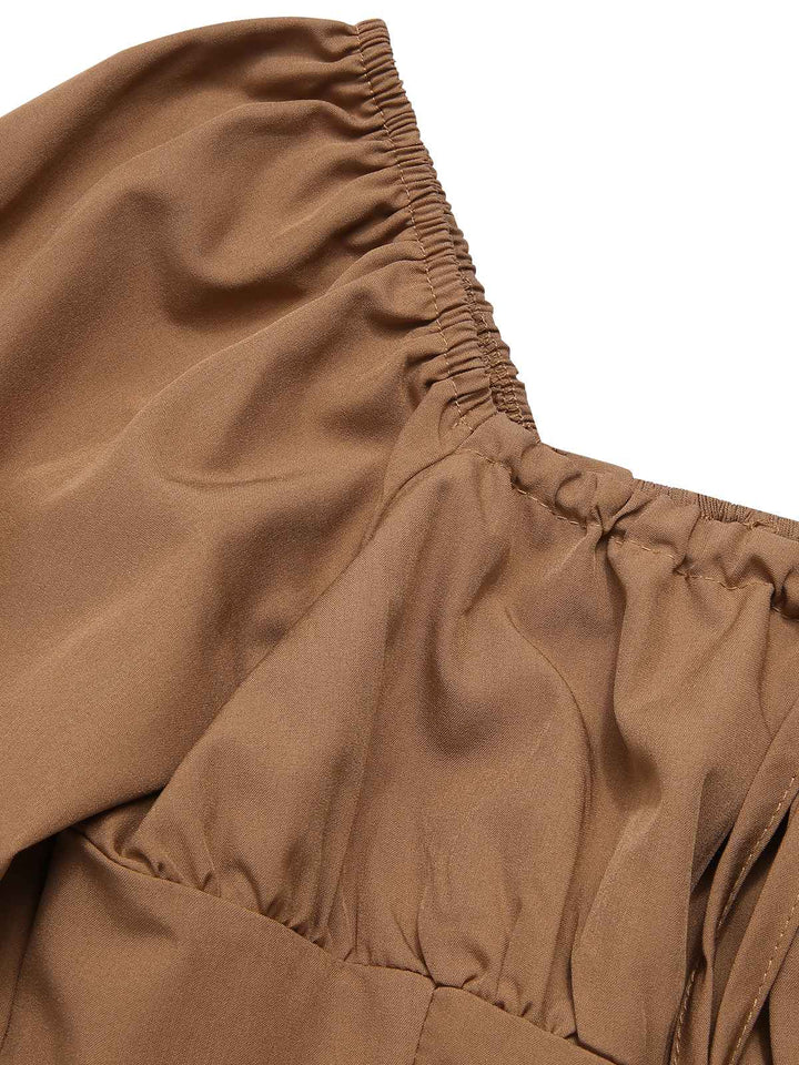 2PCS 1930s Square Neck Trumpet Sleeve Top &amp; Pleated Skirt, vintage skirt, retro style - perfect for women who love vintage and retro fashion