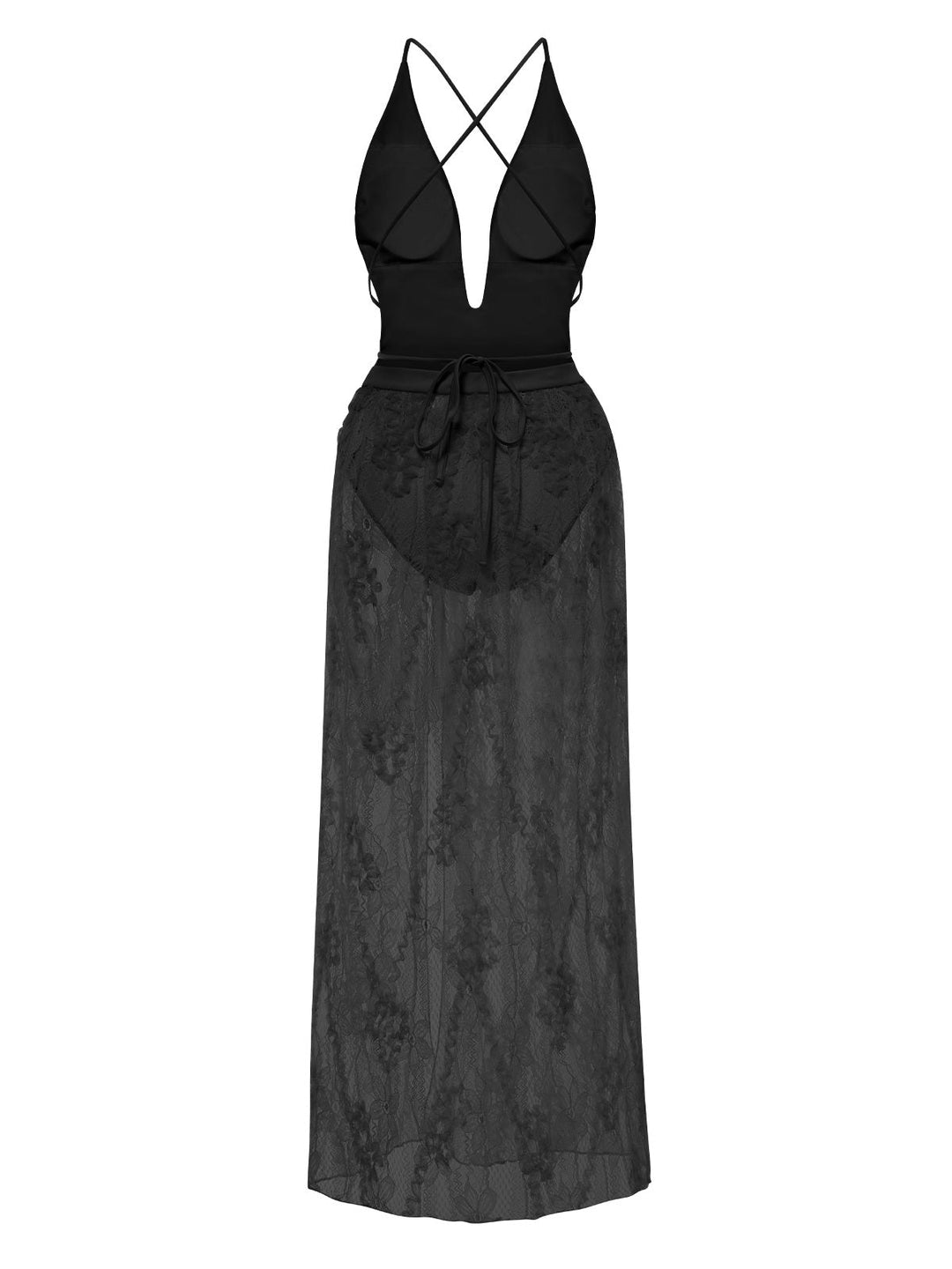 2PCS 1940s Deep-V One-Piece Swimsuit &amp; Lace Cover-Up, vintage swimsuit, pin-up swimwear - perfect for women who love vintage and retro fashion