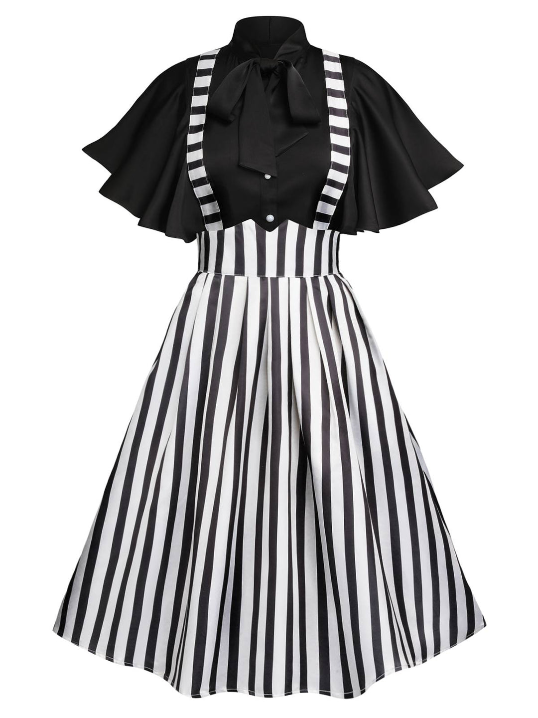 2PCS 1950s Black Solid Blouse &amp; Suspender Skirt, vintage skirt, retro style - perfect for women who love vintage and retro fashion