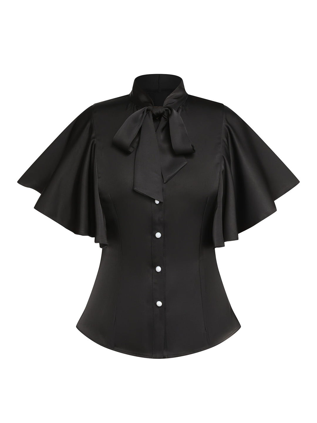 2PCS 1950s Black Solid Blouse &amp; Suspender Skirt — vintage elegance for the modern woman
