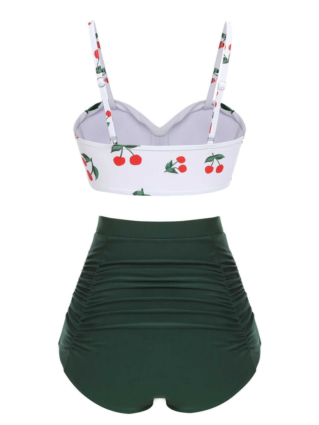 2PCS Cherry Spaghetti Strap Bikini Set - vintage fashion, retro style