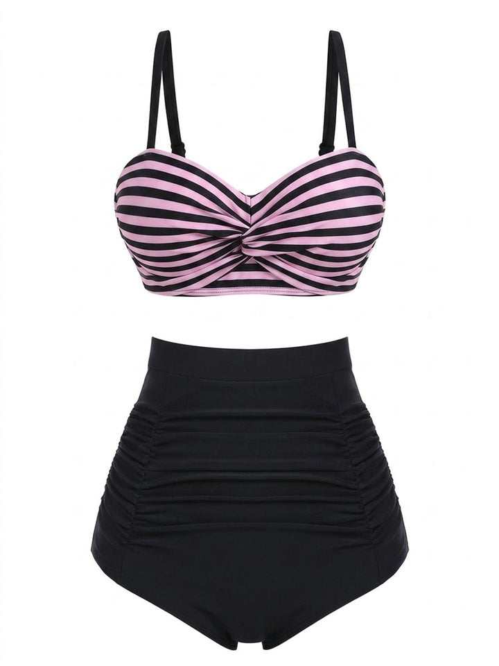 2PCS Cherry Spaghetti Strap Bikini Set, vintage swimsuit, swimwear - perfect for women who love vintage and retro fashion