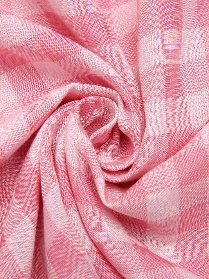 2PCS 1950s Pink Plaid Skirt &amp; Romper With Belt - vintage skirt, style