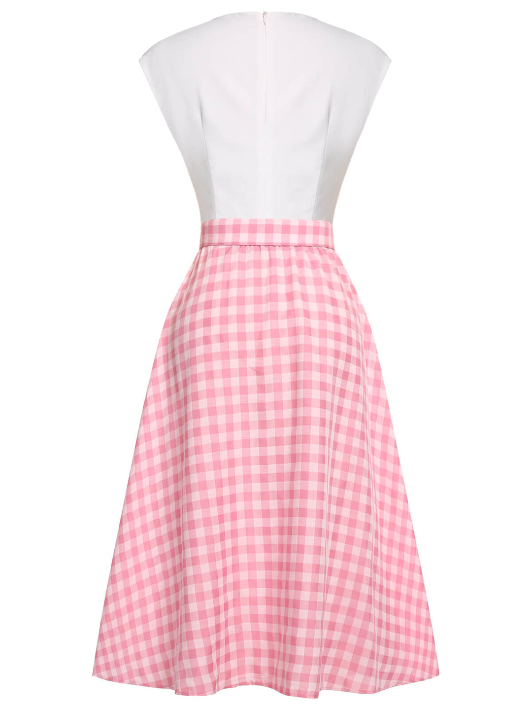 2PCS 1950s Pink Plaid Skirt &amp; Romper With Belt - vintage skirt, style