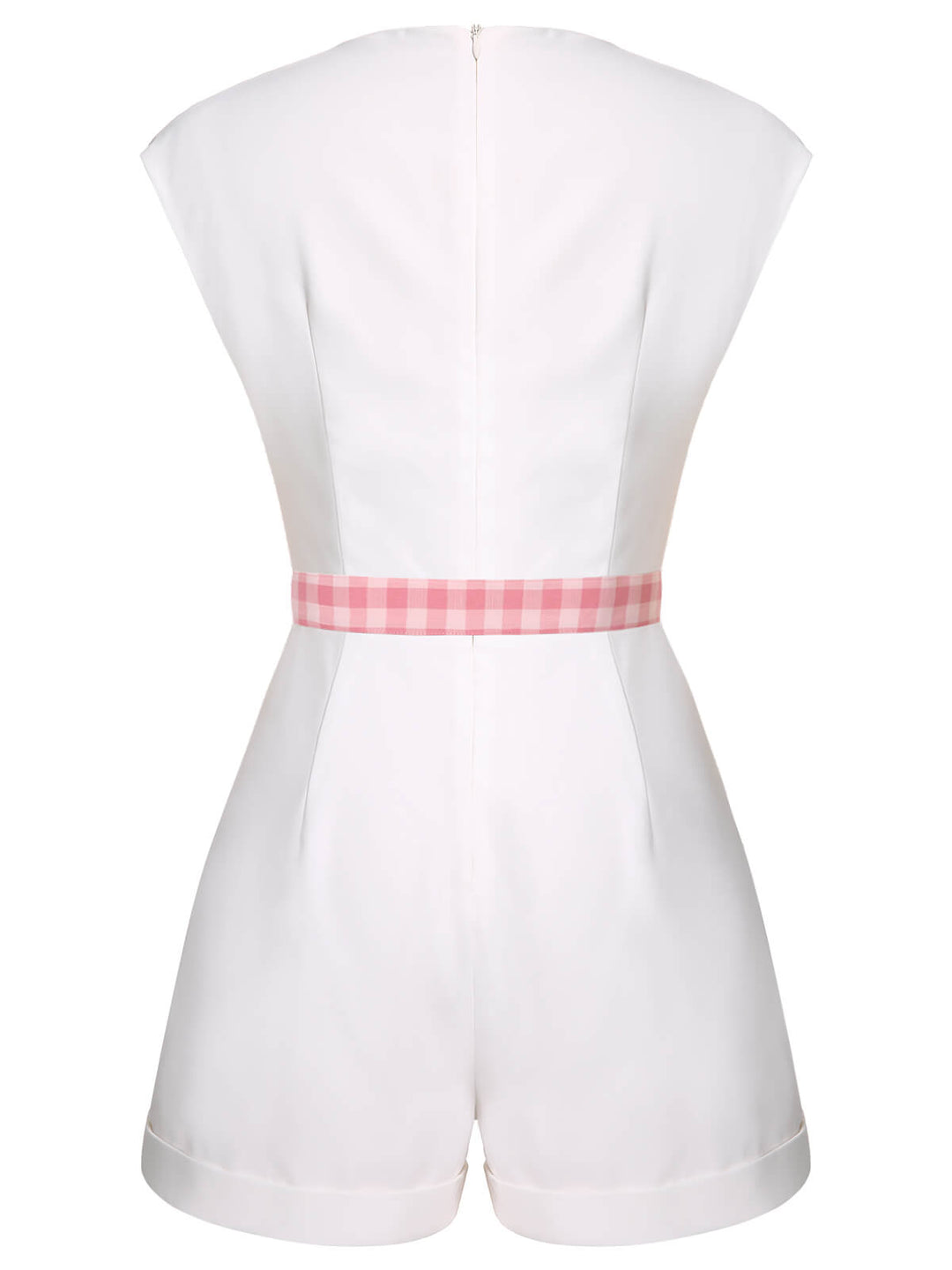 2PCS 1950s Pink Plaid Skirt &amp; Romper With Belt - vintage skirt, style