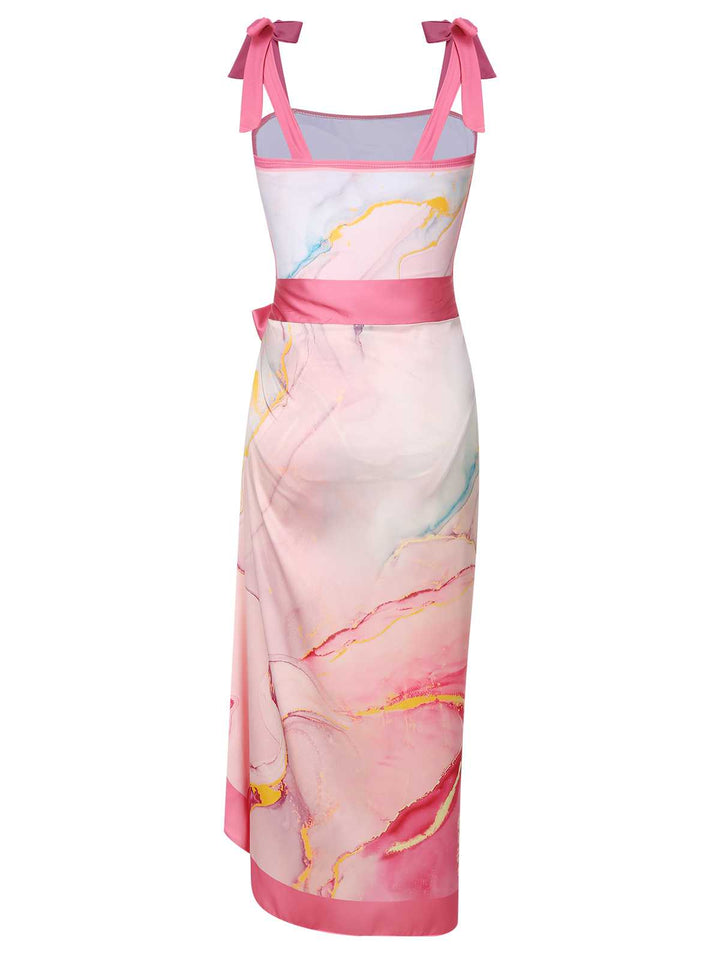 2PCS 1950s Pink Print Swimsuit &amp; Cover-Up, vintage swimsuit, pin-up swimwear - perfect for women who love vintage and retro fashion