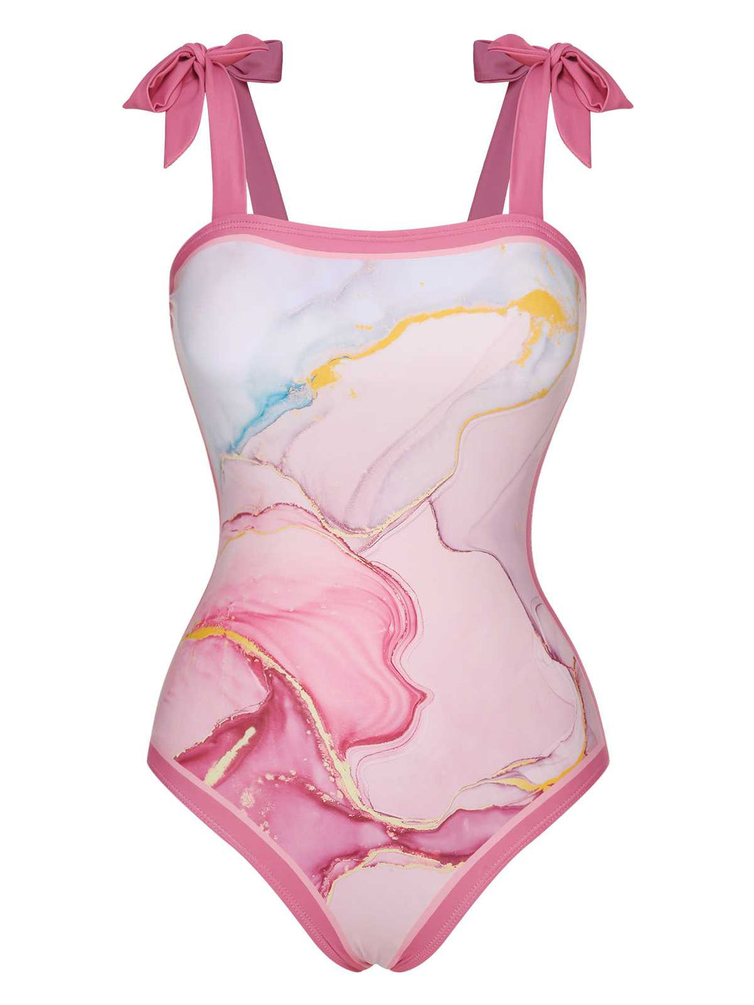 2PCS 1950s Pink Print Swimsuit &amp; Cover-Up, vintage swimsuit, pin-up swimwear - perfect for women who love vintage and retro fashion