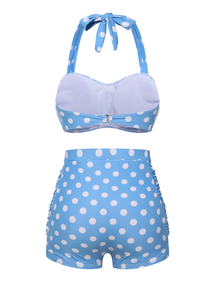 2PCS Polka Dots Bikini Set - vintage fashion, retro style