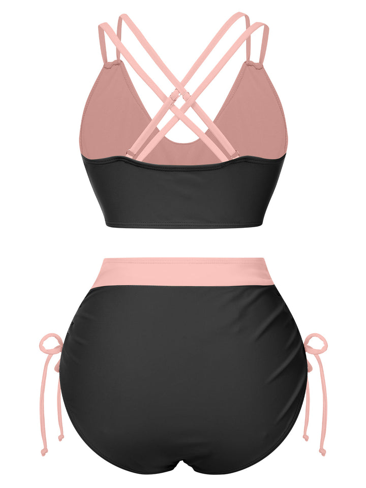 2PCS 1950s Solid Knot Patchwork | 1950s | vintage swimsuit, retro beachwear