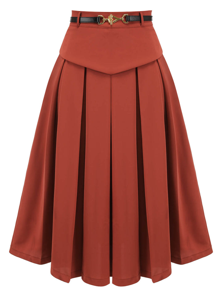 2PCS 1950s Striped Blouse &amp; Pleated Skirt: timeless style reimagined