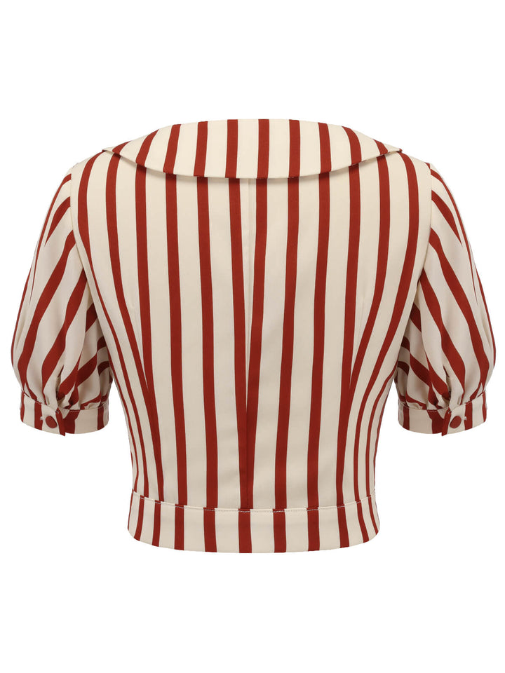 2PCS 1950s Striped Blouse &amp; Pleated Skirt: timeless style reimagined