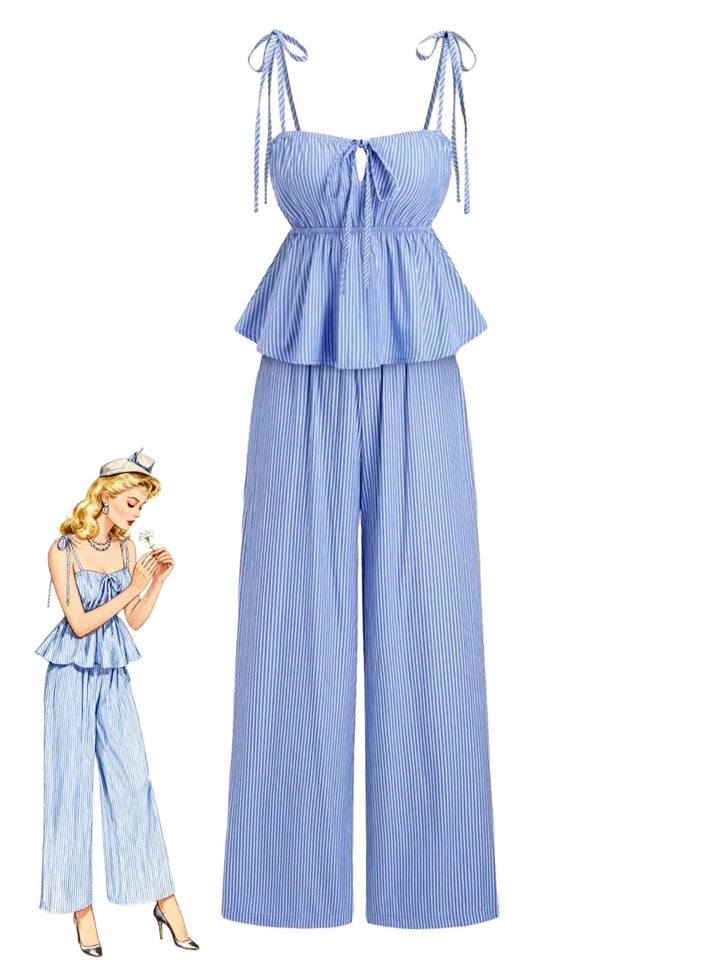 Light Blue 1950s Vintage Retro Pants