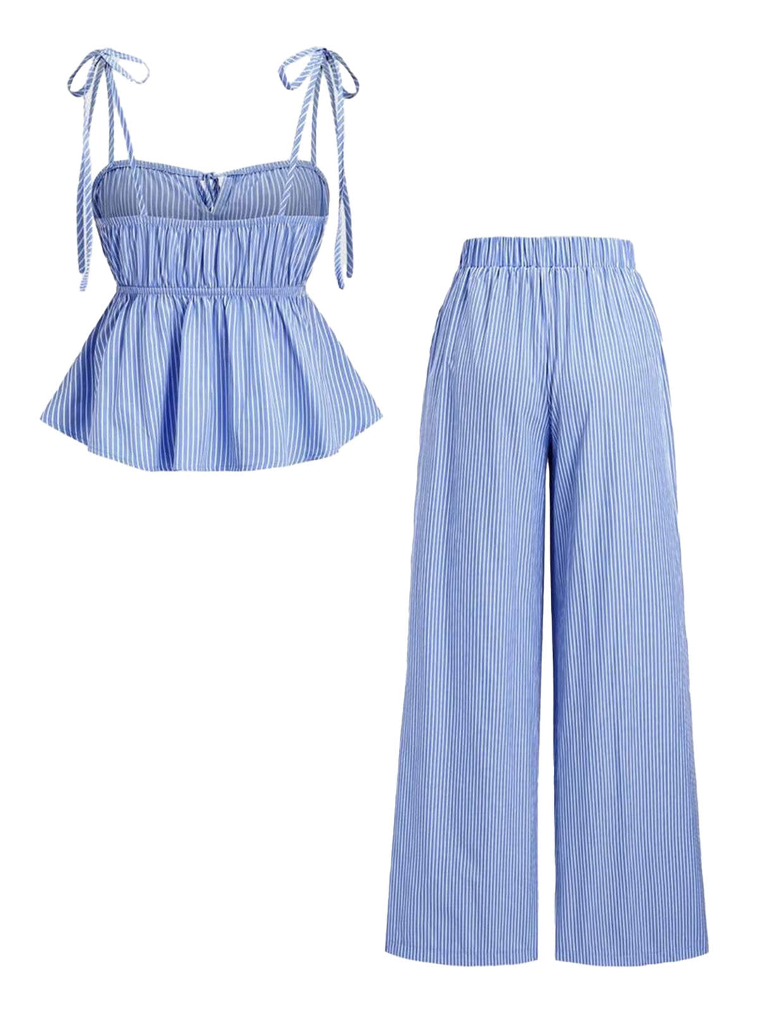Light Blue 1950s Vintage Retro Pants 3