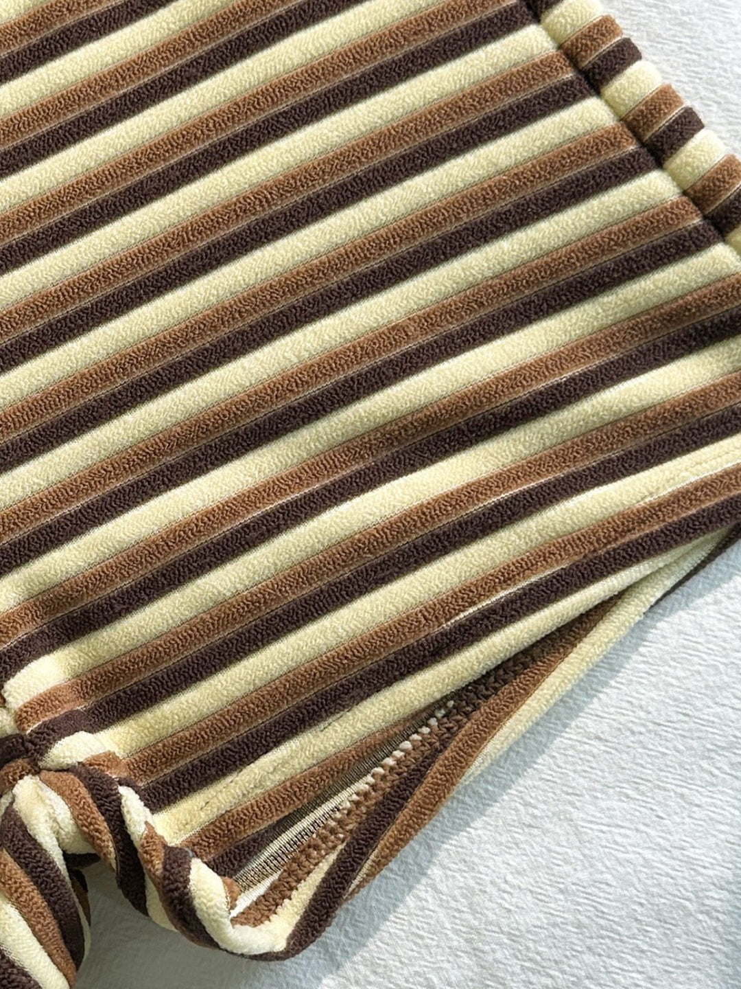 2PCS 1950s Striped Terry Halter Bikini &amp; Shorts - vintage swimwear, retro beach style for women