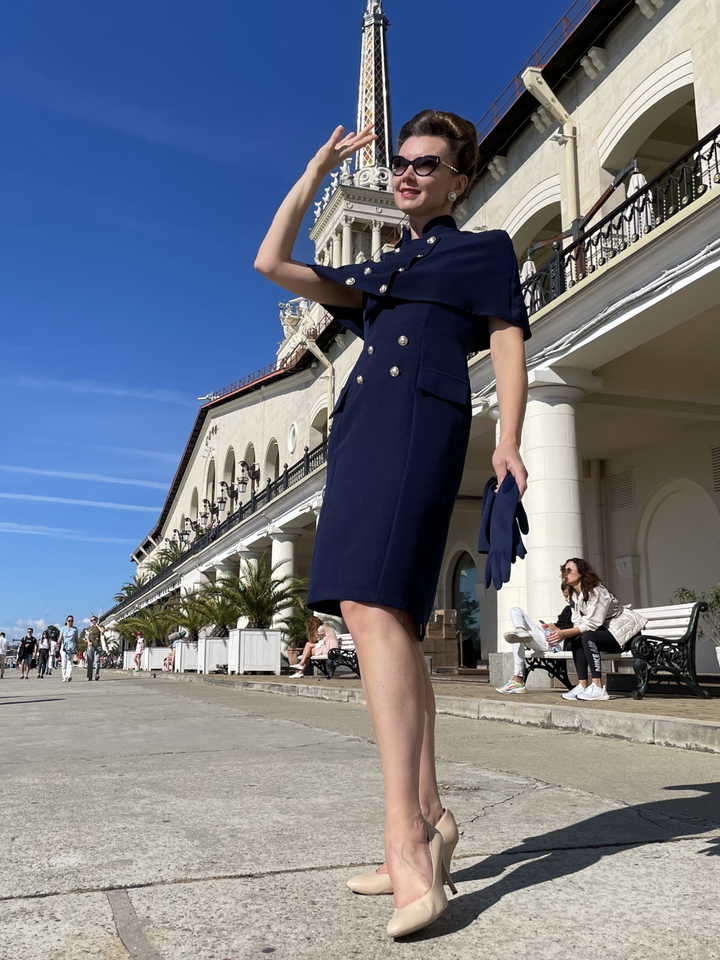 2PCS 1960s Button Work Pencil Dress: timeless style reimagined