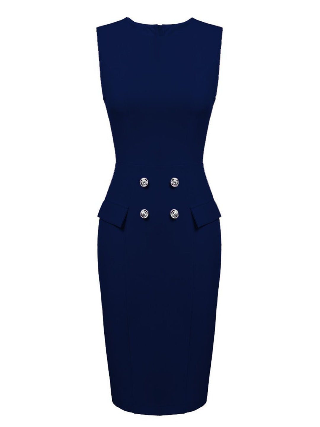 2PCS 1960s Button Work Pencil Dress: timeless style reimagined