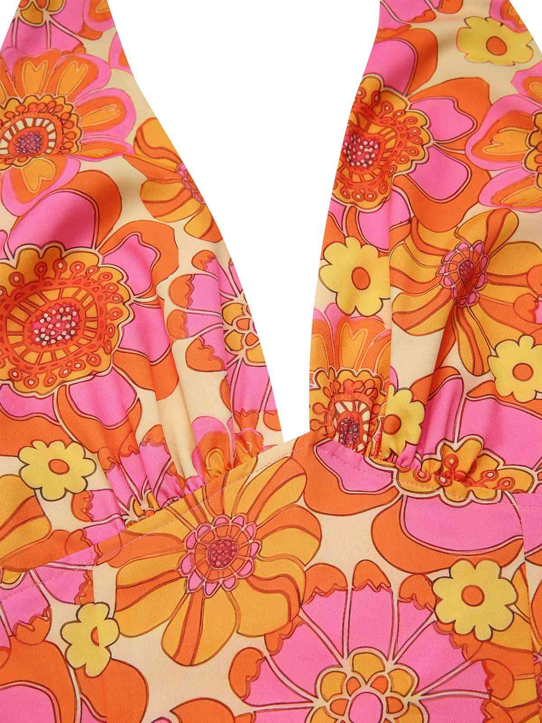 2PCS 1960s Floral Halter Top &amp; Pleated Skirt — 1960s elegance she can wear anywhere