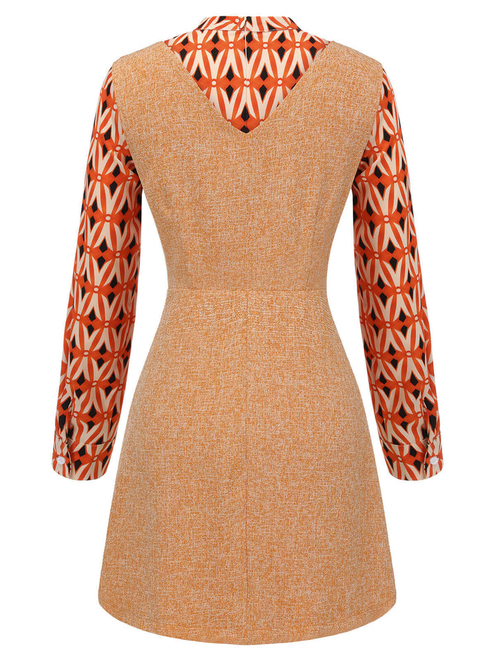 2PCS 1960s Orange Blouse &amp; Tweed Mini Dress: timeless style reimagined