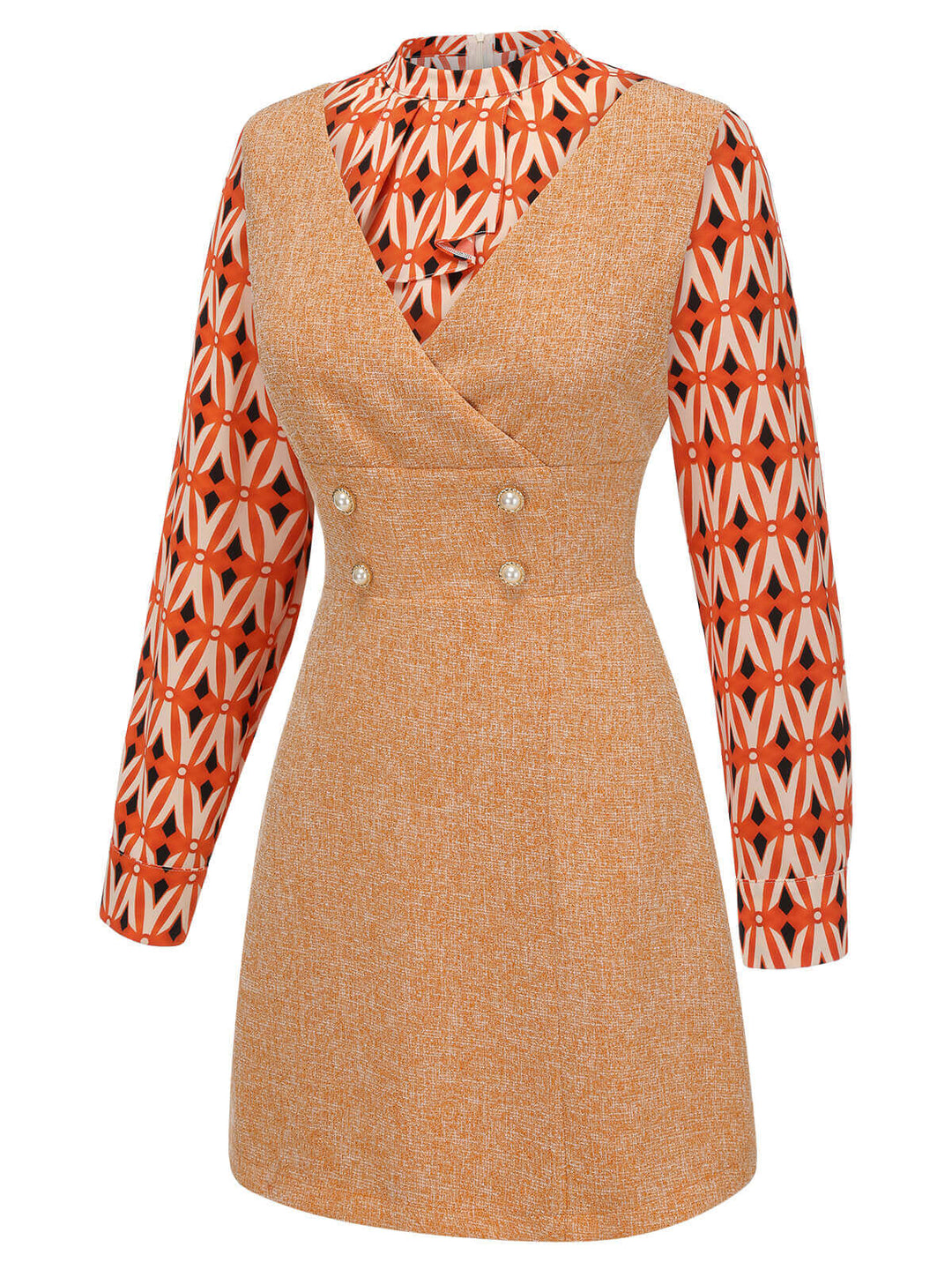 2PCS 1960s Orange Blouse &amp; Tweed Mini Dress — vintage elegance for the modern woman