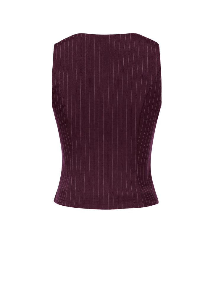 2PCS Dark 1960s Pinstripes Top &amp; Pleated Skirt - vintage skirt, retro style