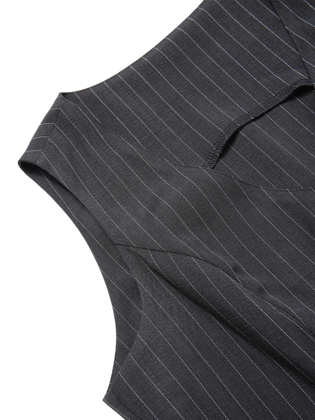 This 2PCS Dark 1960s Pinstripes Top &amp; Pleated Skirt brings 1960s soul to her everyday