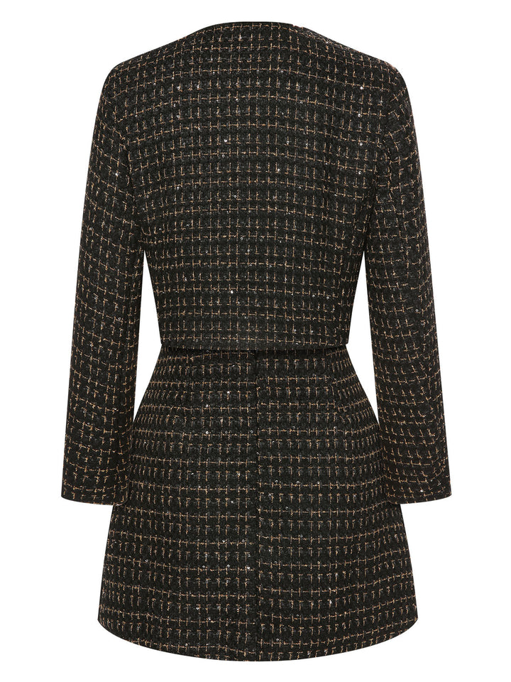 2PCS 1960s Tweed Cropped Coat &amp; A-Line Skirt — 1960s sophistication that wraps her in quiet power