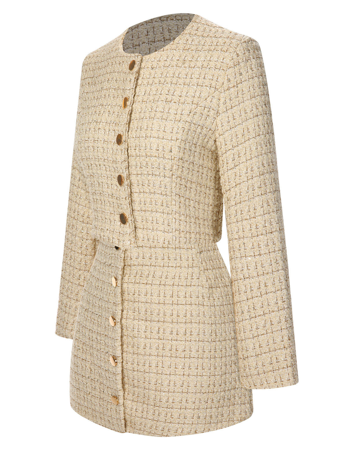 This 2PCS 1960s Tweed Cropped Coat &amp; A-Line Skirt is her armor of 1960s elegance