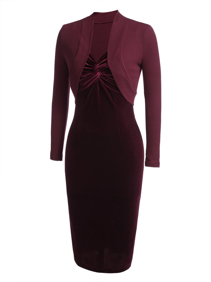2PCS 1960s Velvet Bodycon Dress | 1960s | vintage dress, retro fashion