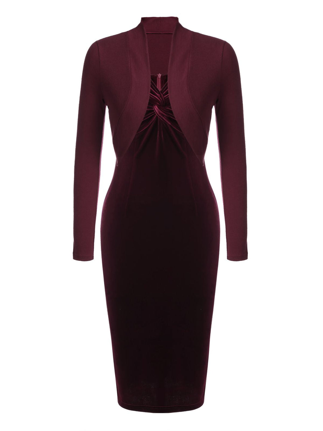 2PCS 1960s Velvet Bodycon Dress — vintage elegance for the modern woman