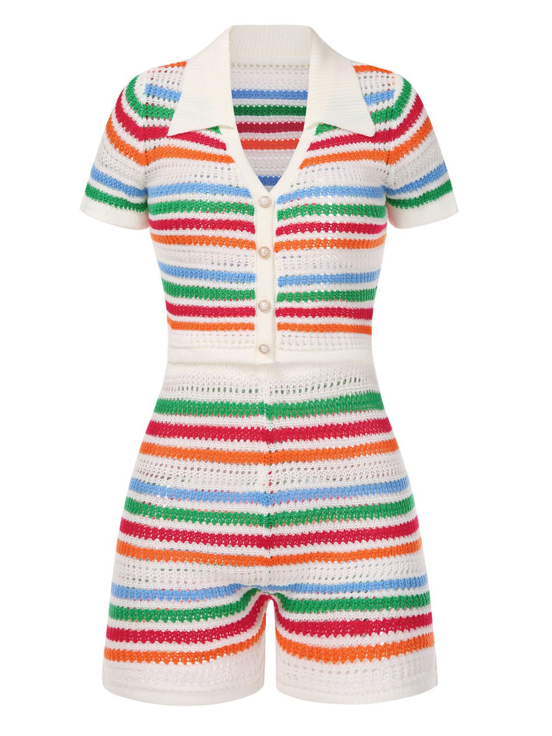2PCS 1970s Knitted Striped Top | 1970s | vintage blouse, retro top