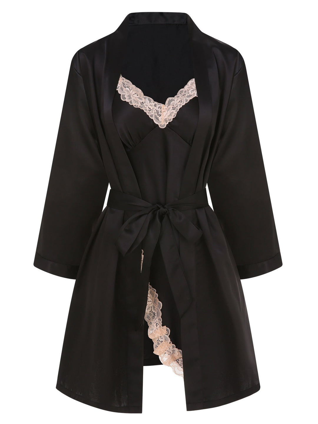 2PCS Lace Suspender Nightdress & Robe - vintage dress, retro fashion