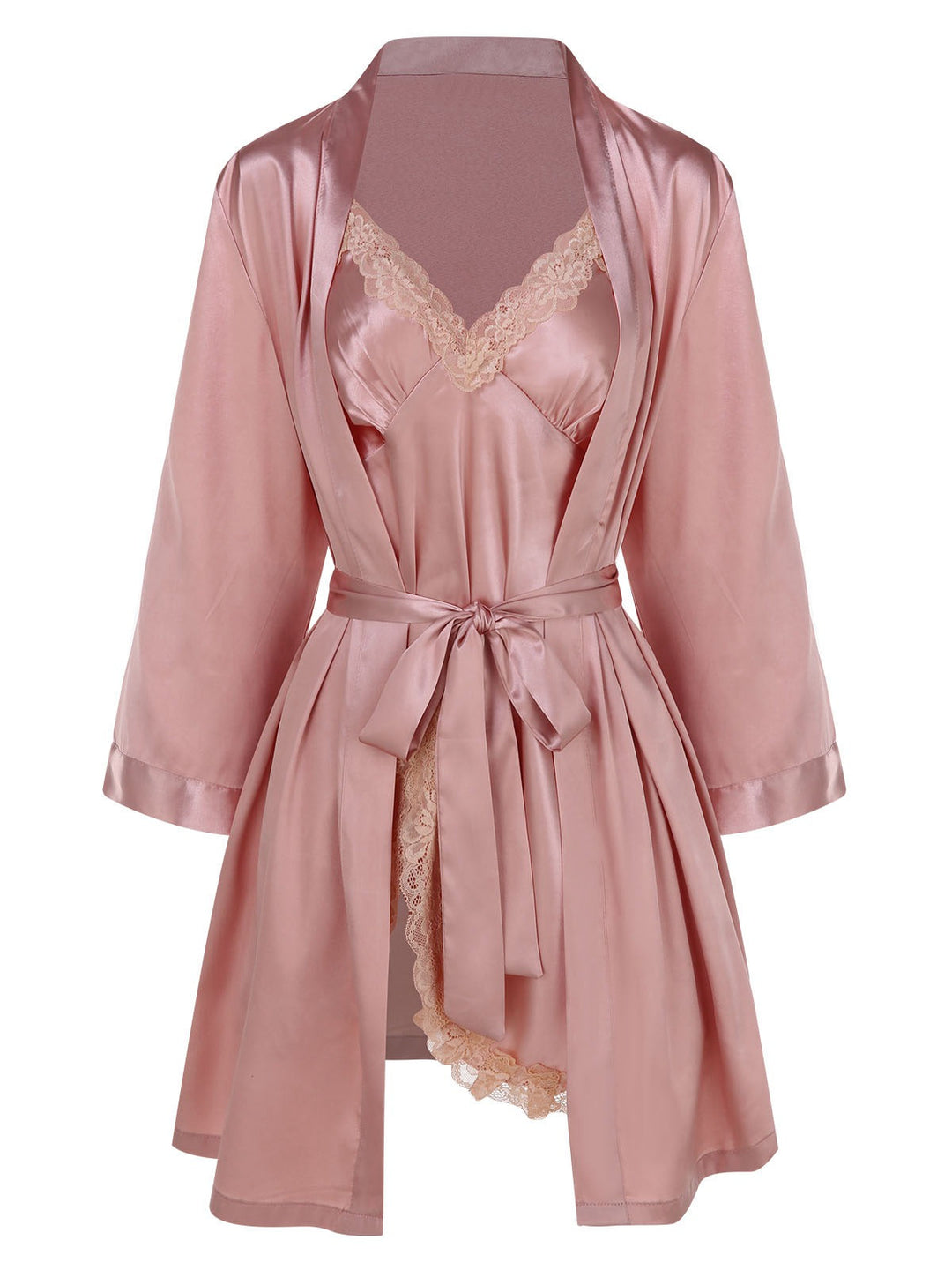 2PCS Lace Suspender Nightdress &amp; Robe - vintage dress, retro fashion