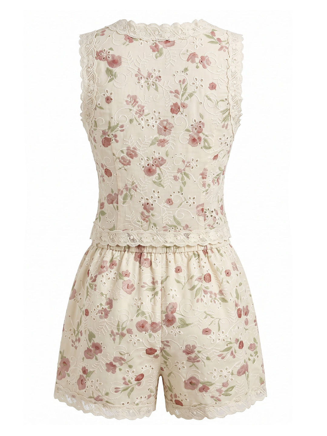 Beige 1940s Sleeveless V-Neck Shorts Set, vintage fashion, retro style - perfect for women who love vintage and retro fashion
