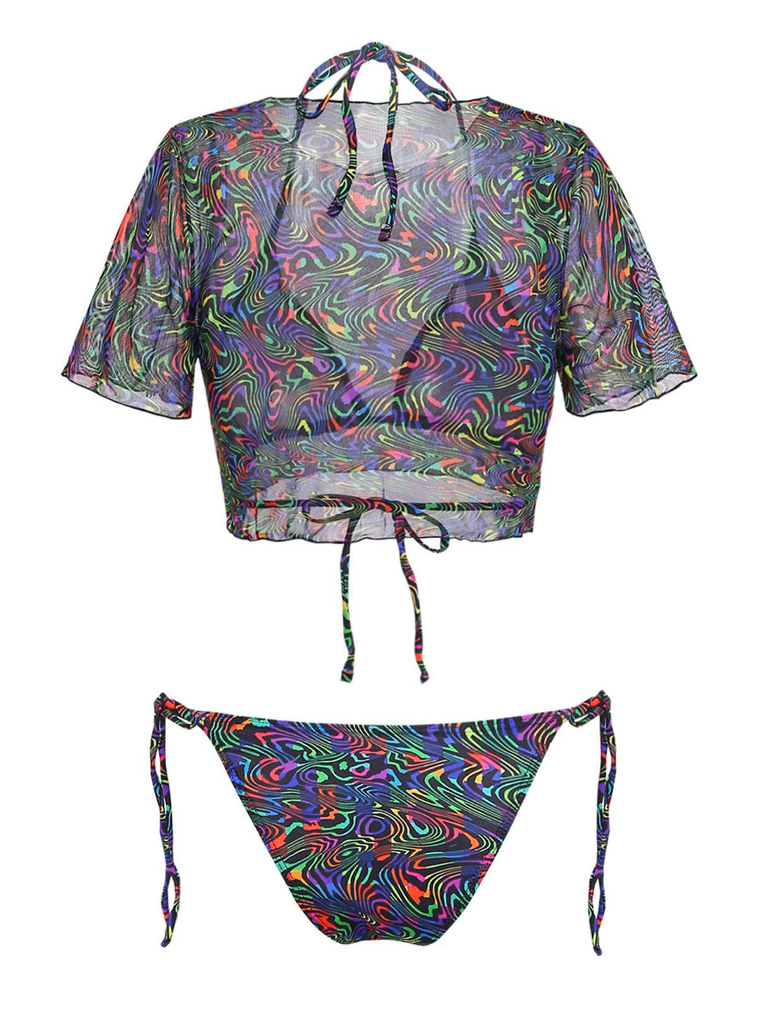 2PCS-Black--Camo-Bikini-Set-Mesh-Crop-Cover-Up, vintage, retro, swimwear