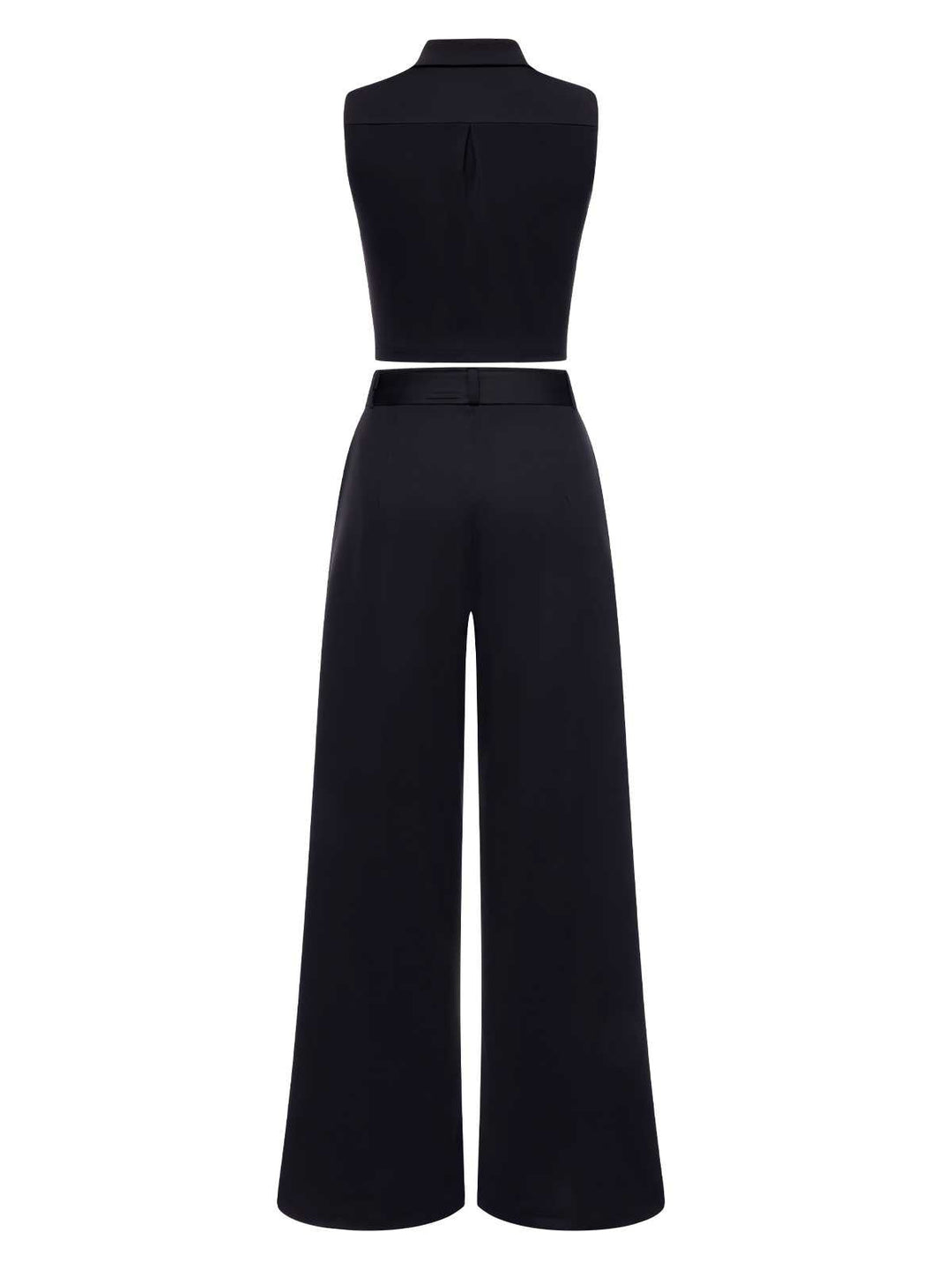 These 2PCS Black 1960s Lapel Sleeveless Vest &amp; Pants carry 1960s ambition in every seam