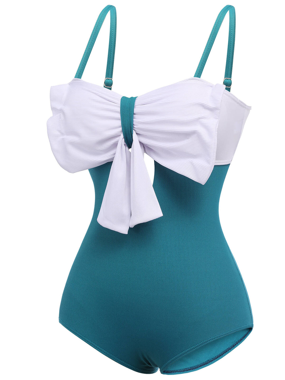 2PCS Blue 1930s Bow Strap Swimsuit &amp; Skirt, vintage skirt, retro style - perfect for women who love vintage and retro fashion