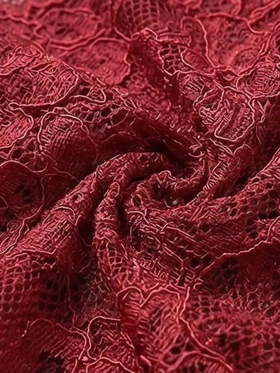2PCS Deep Red Lace Color Block Knit Nightgown: beautiful vintage lingerie, retro nightgown, elegant sleepwear with timeless appeal