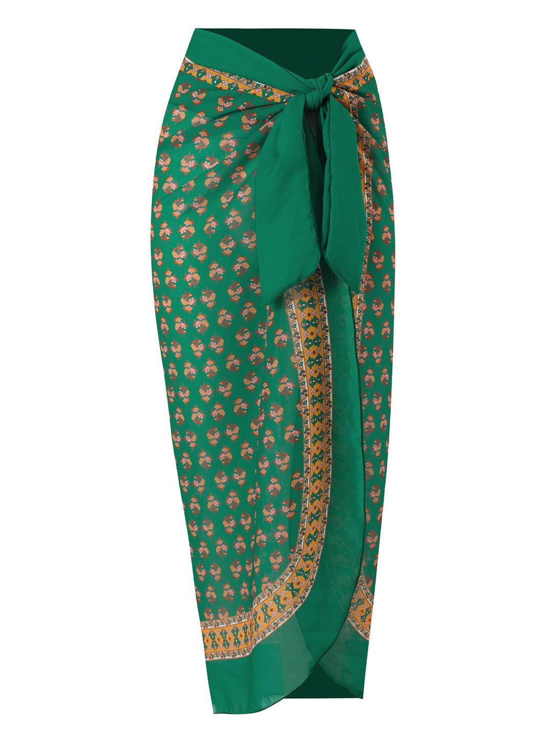 2PCS Green 1940s Flowers One-Piece Swimsuit &amp; Cover-Up — because 1940s glamour never goes out of style