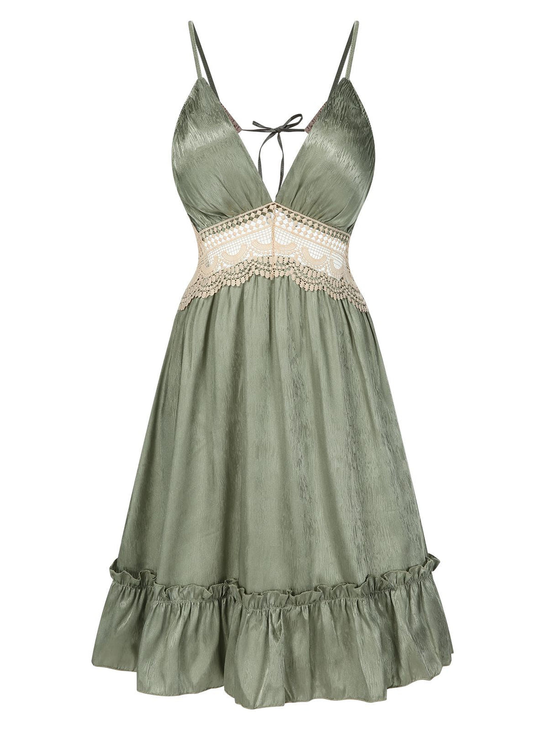 2PCS Green Guipure Lace Nightgown &amp; Robe - vintage nightgown, retro sleepwear
