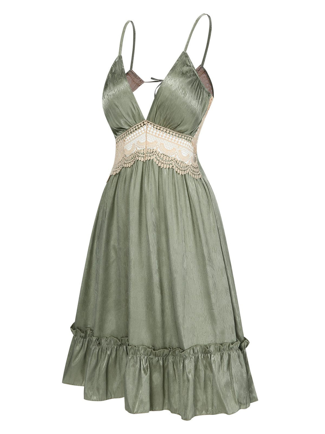 2PCS Green Guipure Lace Nightgown &amp; Robe - vintage nightgown, retro sleepwear
