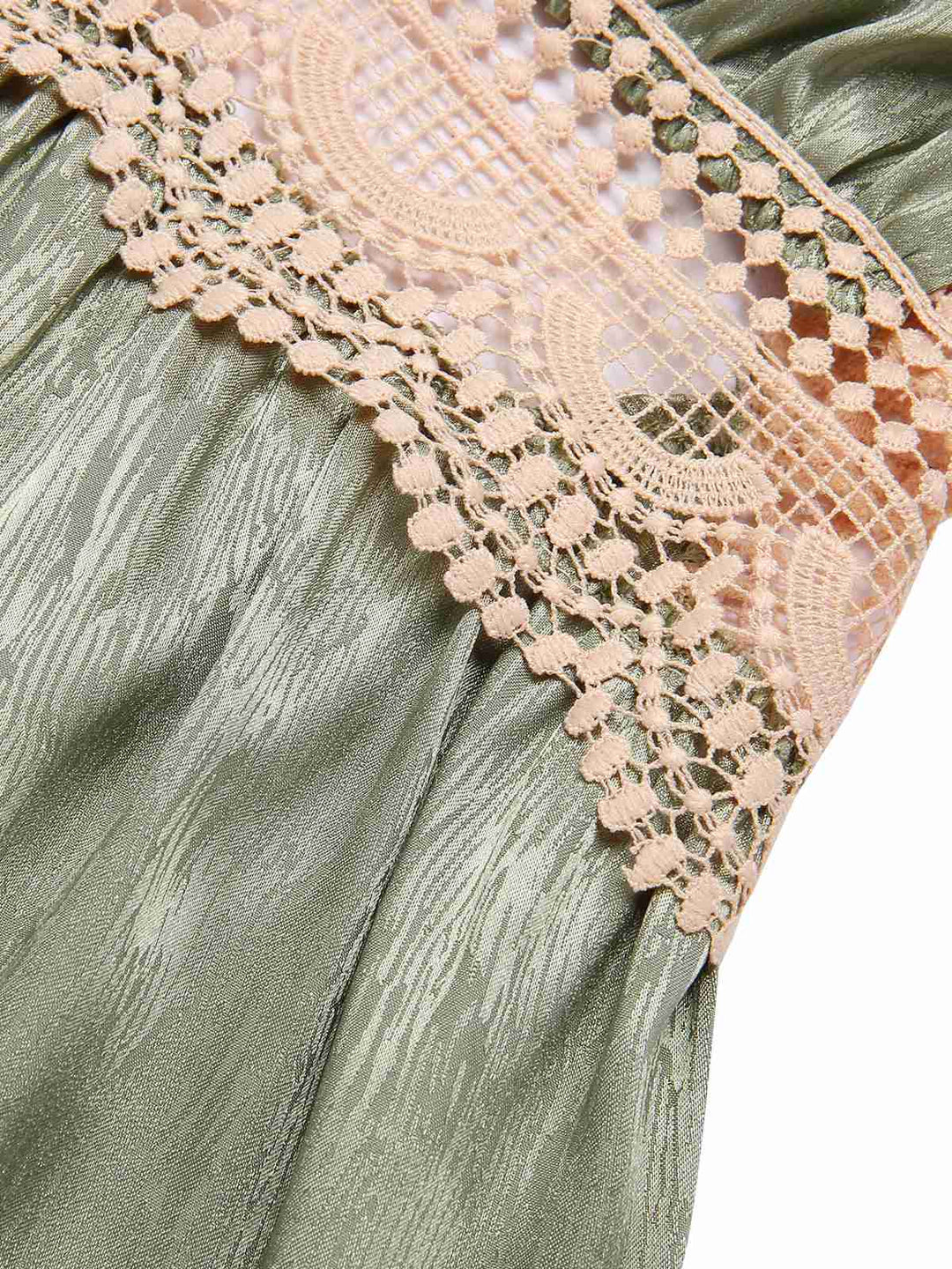2PCS Green Guipure Lace Nightgown &amp; Robe - vintage nightgown, retro sleepwear