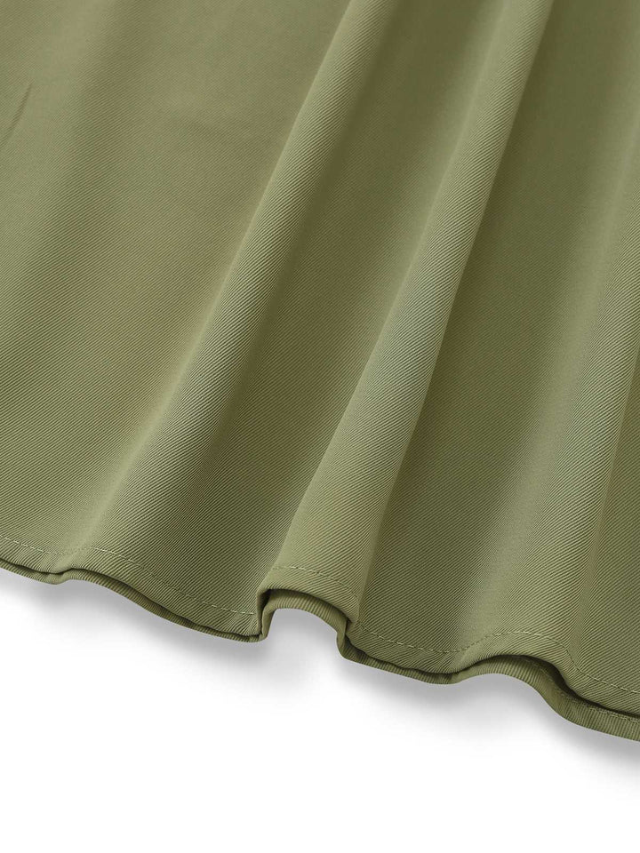2PCS Green 1980s Tie-Neck Blouse &amp; Solid Skirt - vintage skirt, style