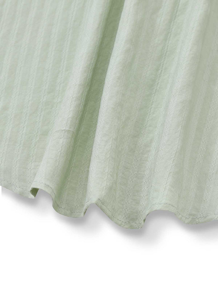 2PCS Green 1980s Tie-Neck Blouse &amp; Solid Skirt - vintage skirt, style