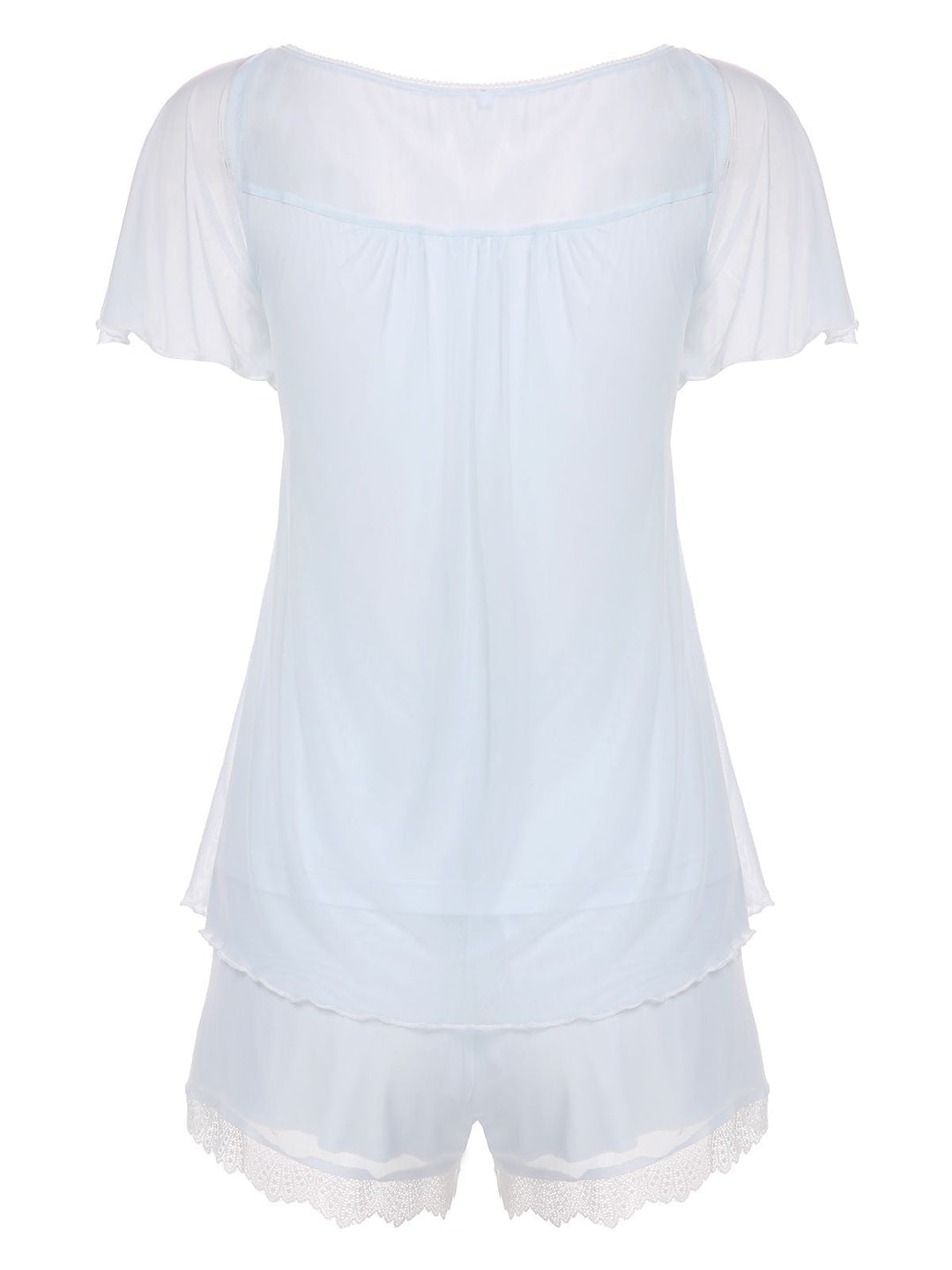 2PCS Light Blue Knot Lace Sleepwear, vintage fashion, retro style - perfect for women who love vintage and retro fashion