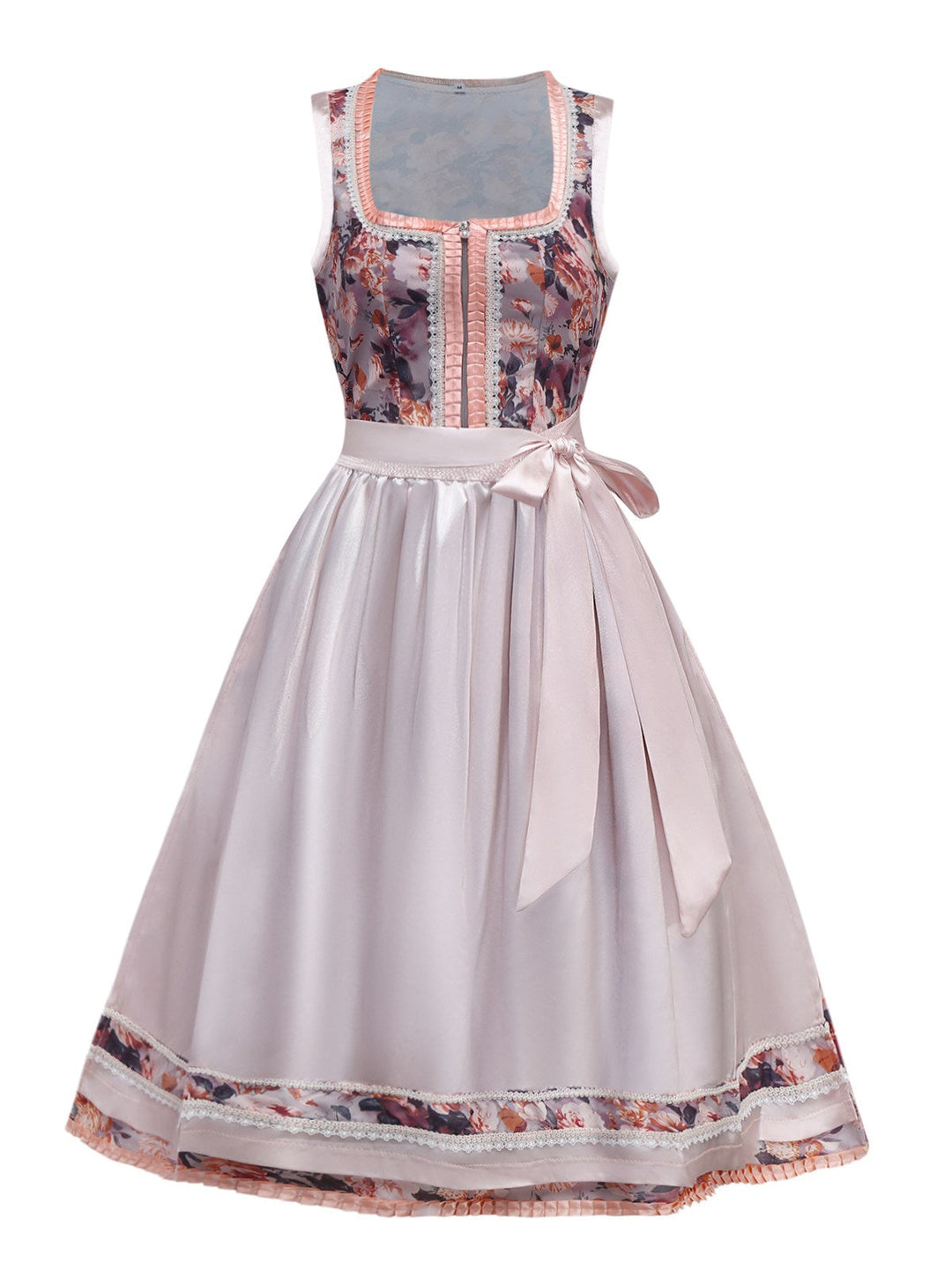 2PCS Multicolor 1950s Floral Dirndl Dress &amp; Apron - vintage dress, retro fashion, rockabilly