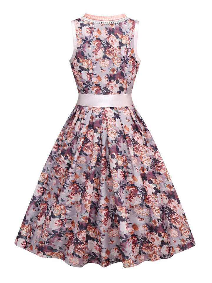 2PCS Multicolor 1950s Floral Dirndl Dress &amp; Apron - vintage dress, retro fashion, rockabilly