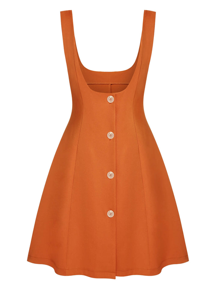 2PCS Orange 1960s Floral Shirt &amp; Skirt — vintage elegance for the modern woman