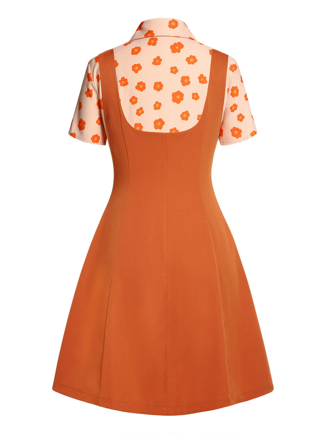 2PCS Orange 1960s Floral Shirt &amp; Skirt, vintage skirt, retro style - perfect for women who love vintage and retro fashion