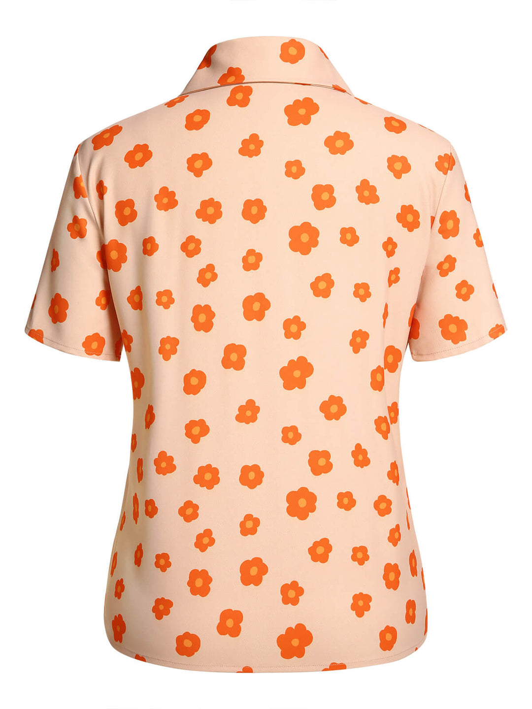 2PCS Orange 1960s Floral Shirt &amp; Skirt: timeless style reimagined